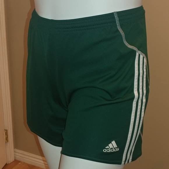 green adidas soccer shorts